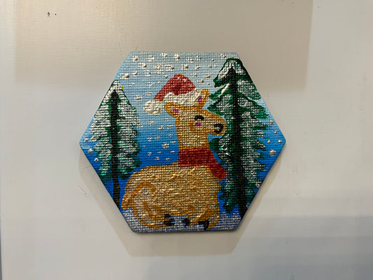 “An Alpaca Christmas” -Mini Magnetic Painting