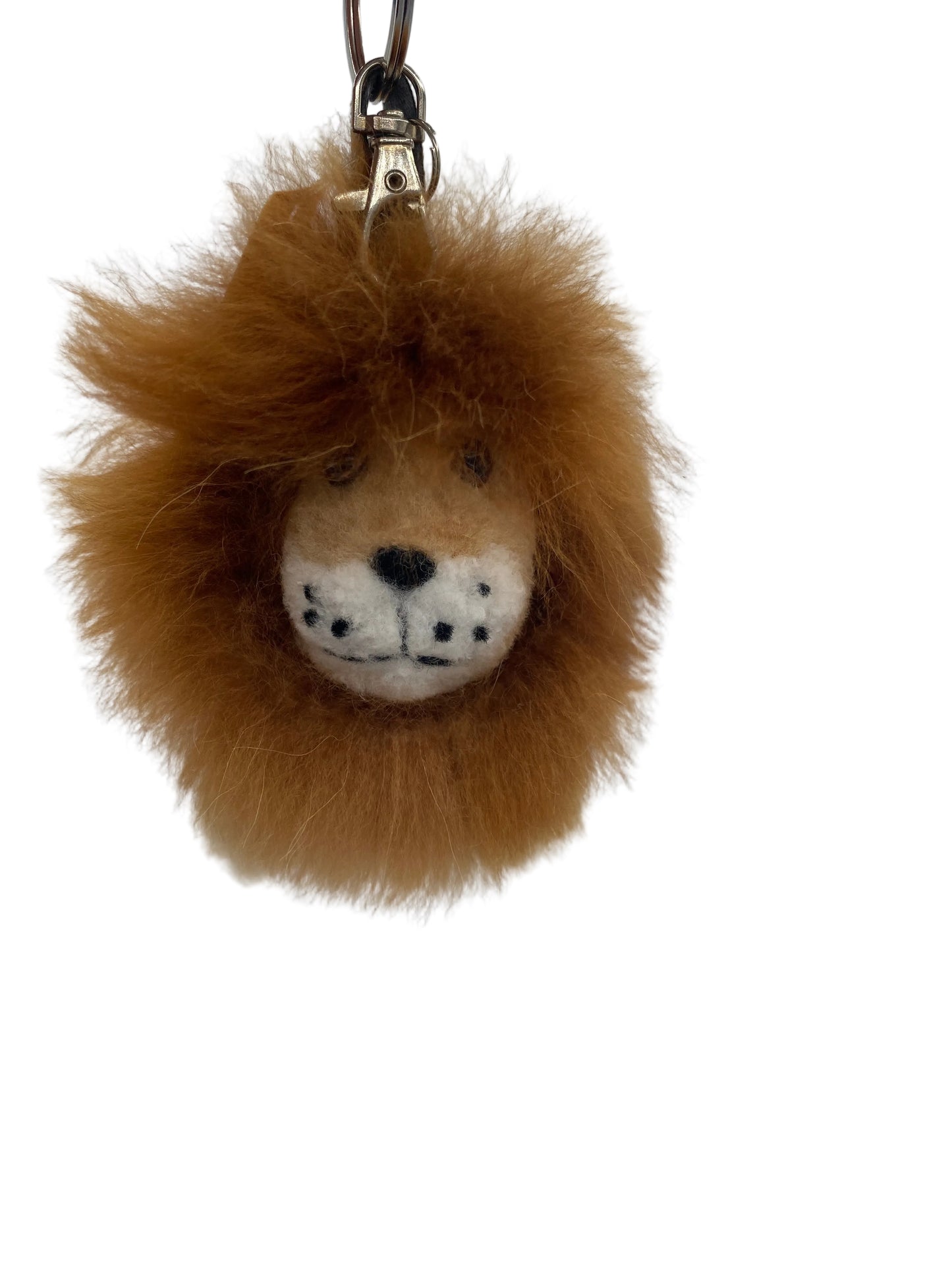 Alpaca Fur Lion Keychain