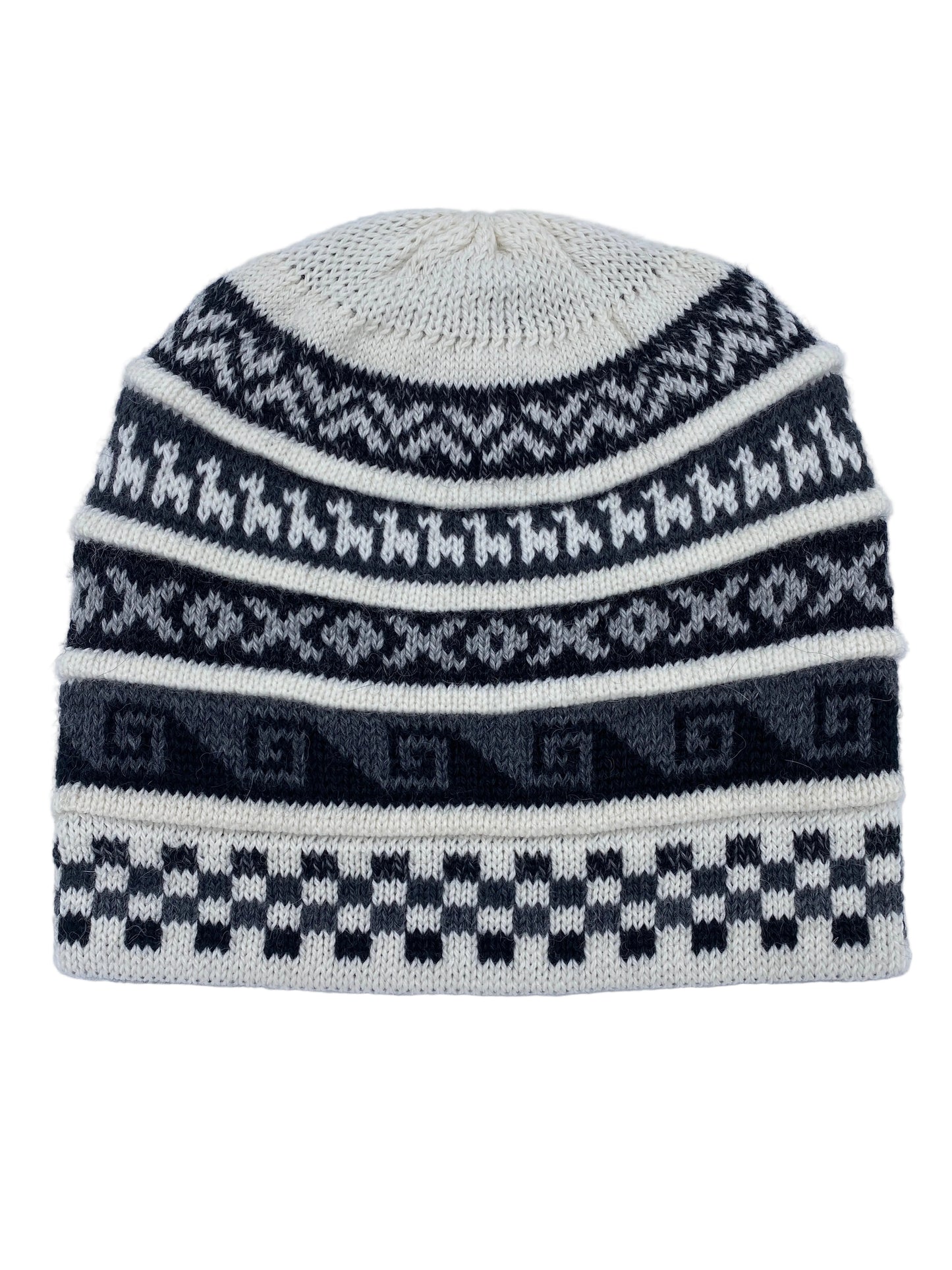 Reversible Baby Alpaca Hat with Multicolor design