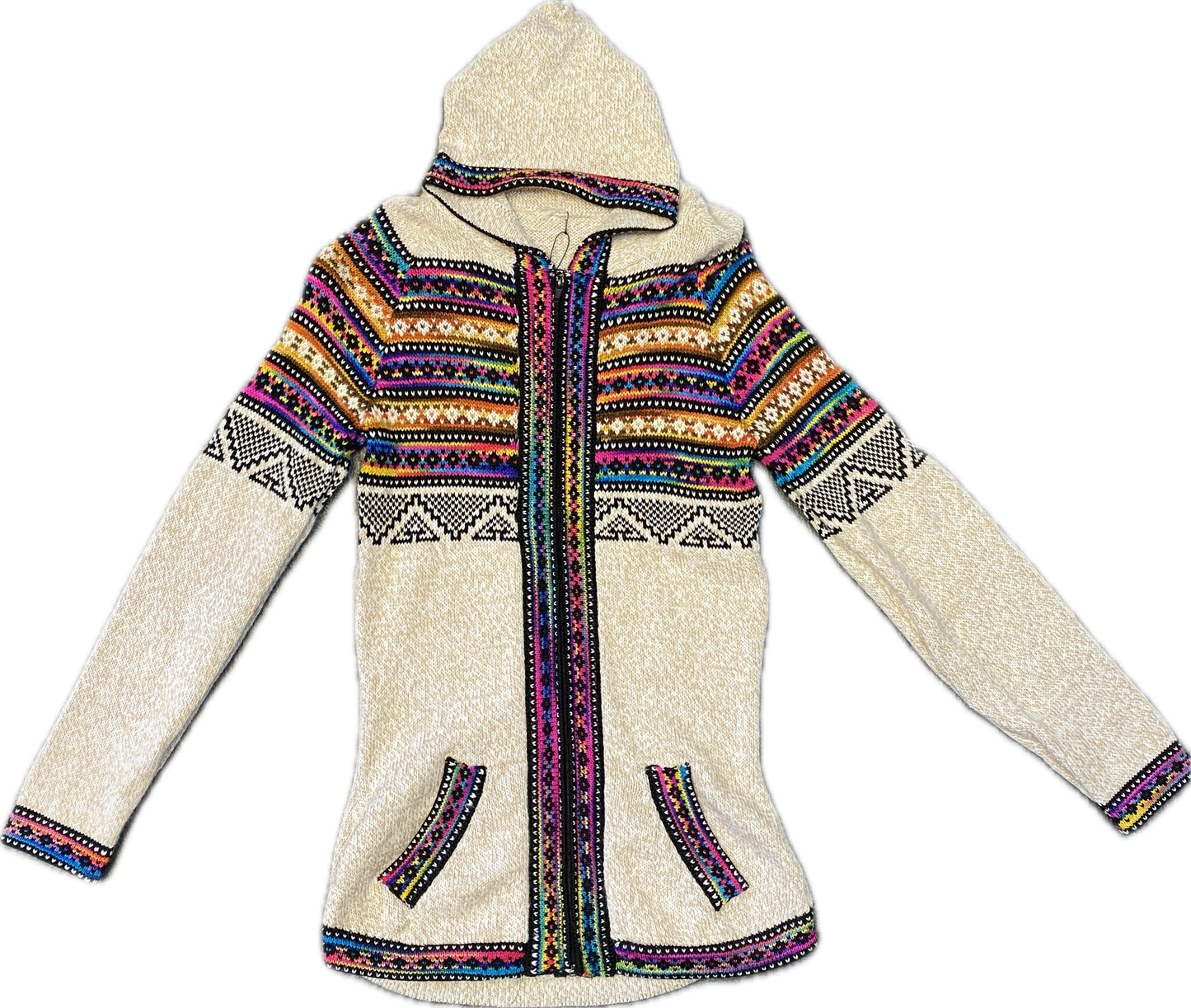 Hooded Alpaca Wool Zip-Up Sweater