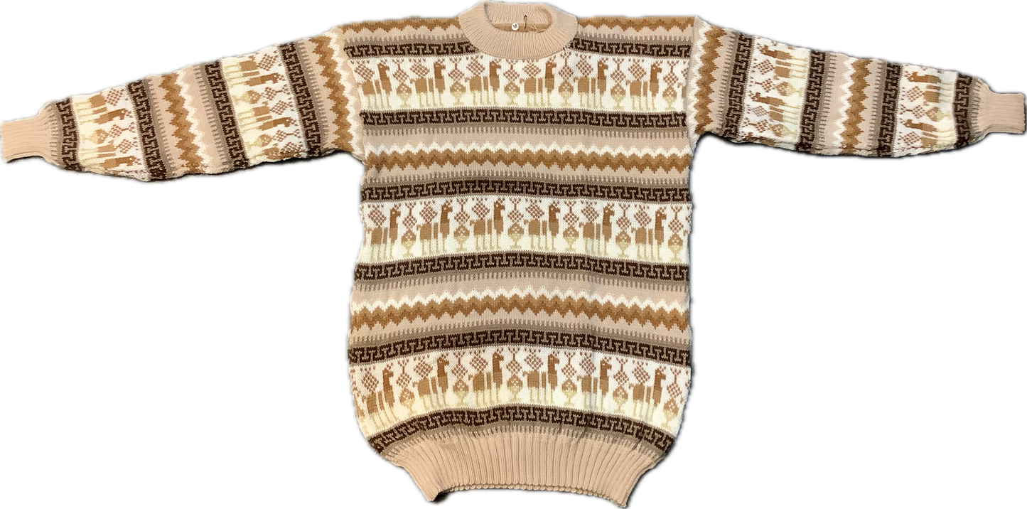 Crewneck Alpaca Figure Sweater