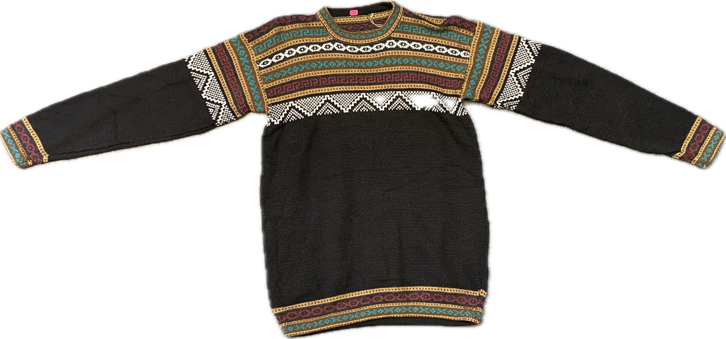 Alpaca Sweater, Peruvian Ethnic Sweater, Crew Neck