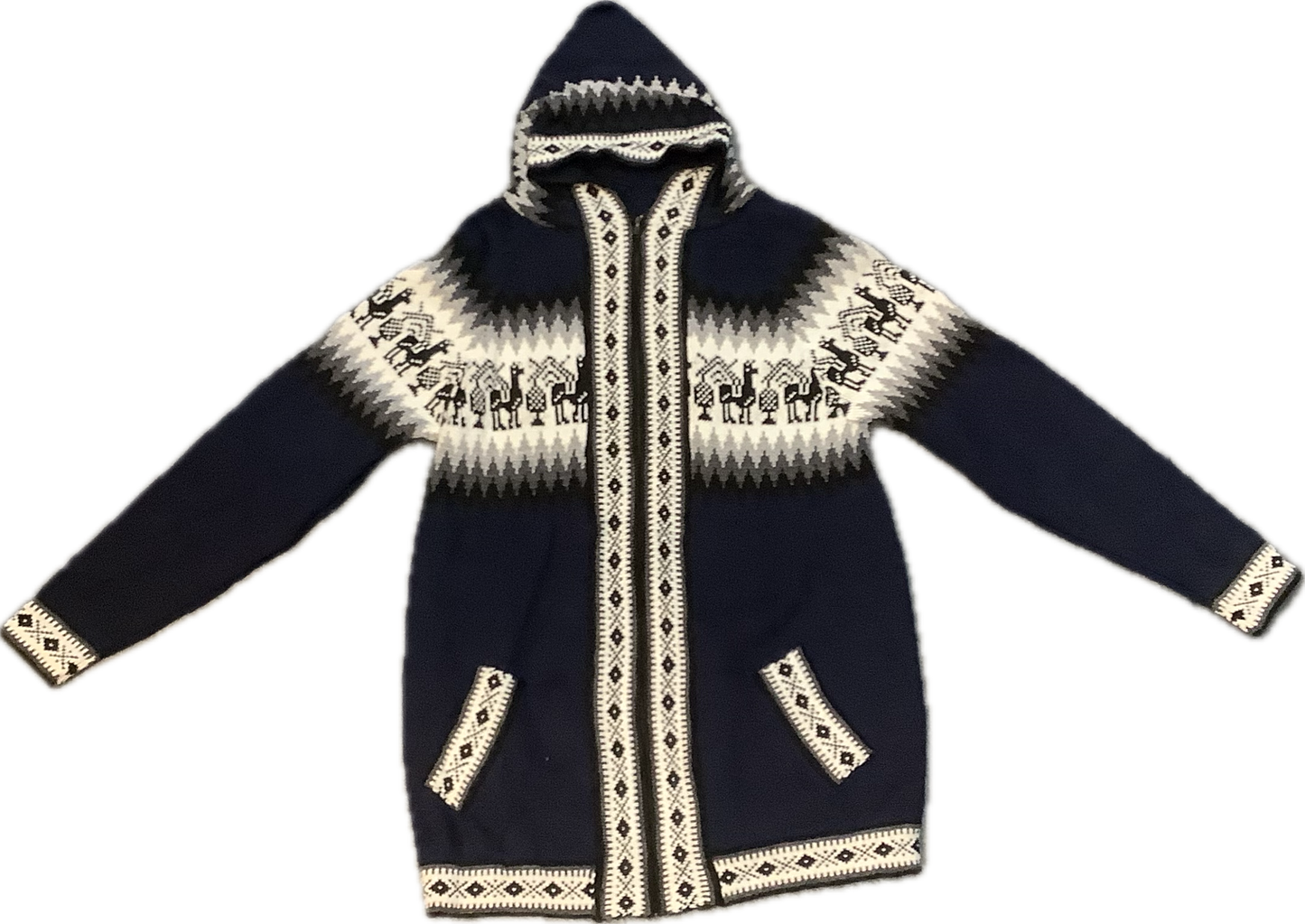 Hooded Alpaca Zip up Sweater