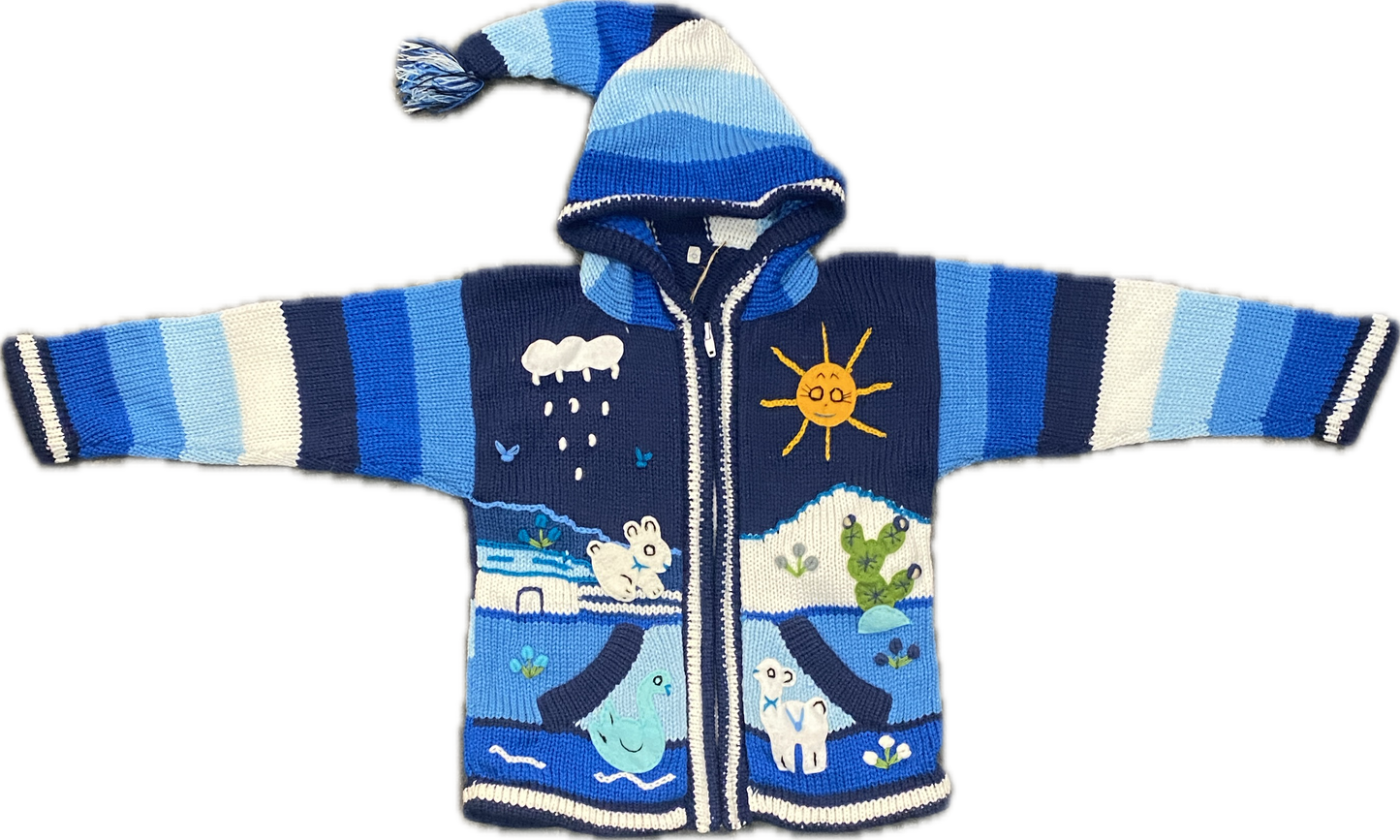 Kids Alpaca Jacket with Embroidered Details