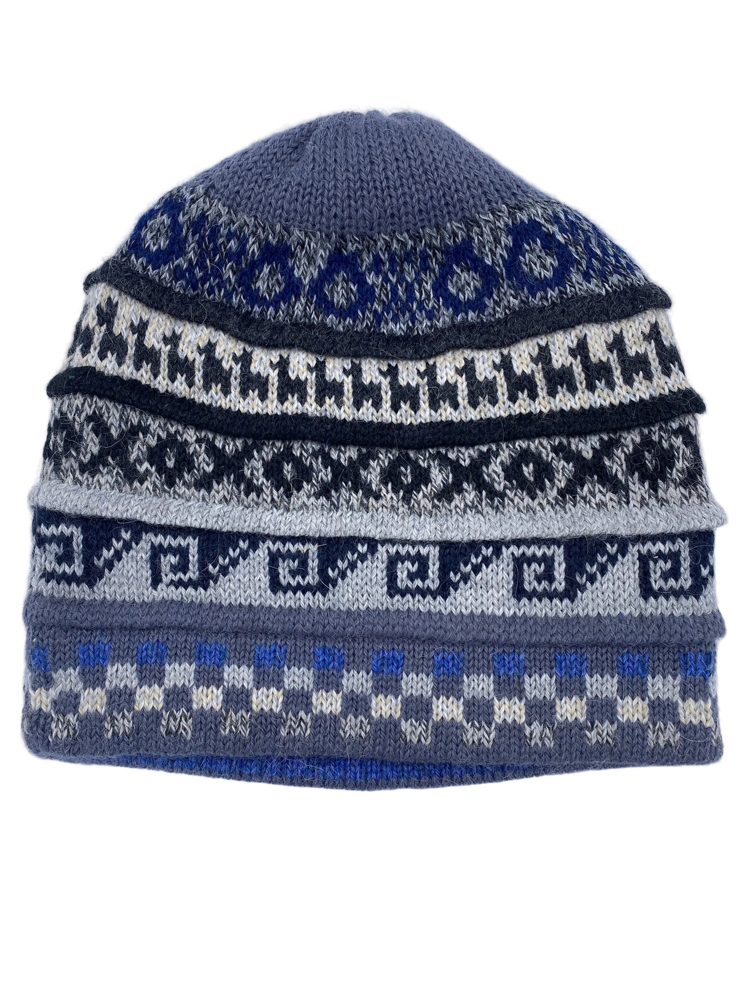 Reversible Baby Alpaca Hat with Multicolor design