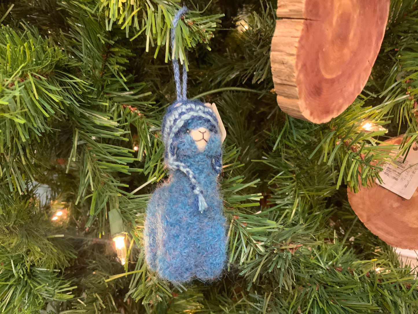 Needle Felted Alpaca Ornament