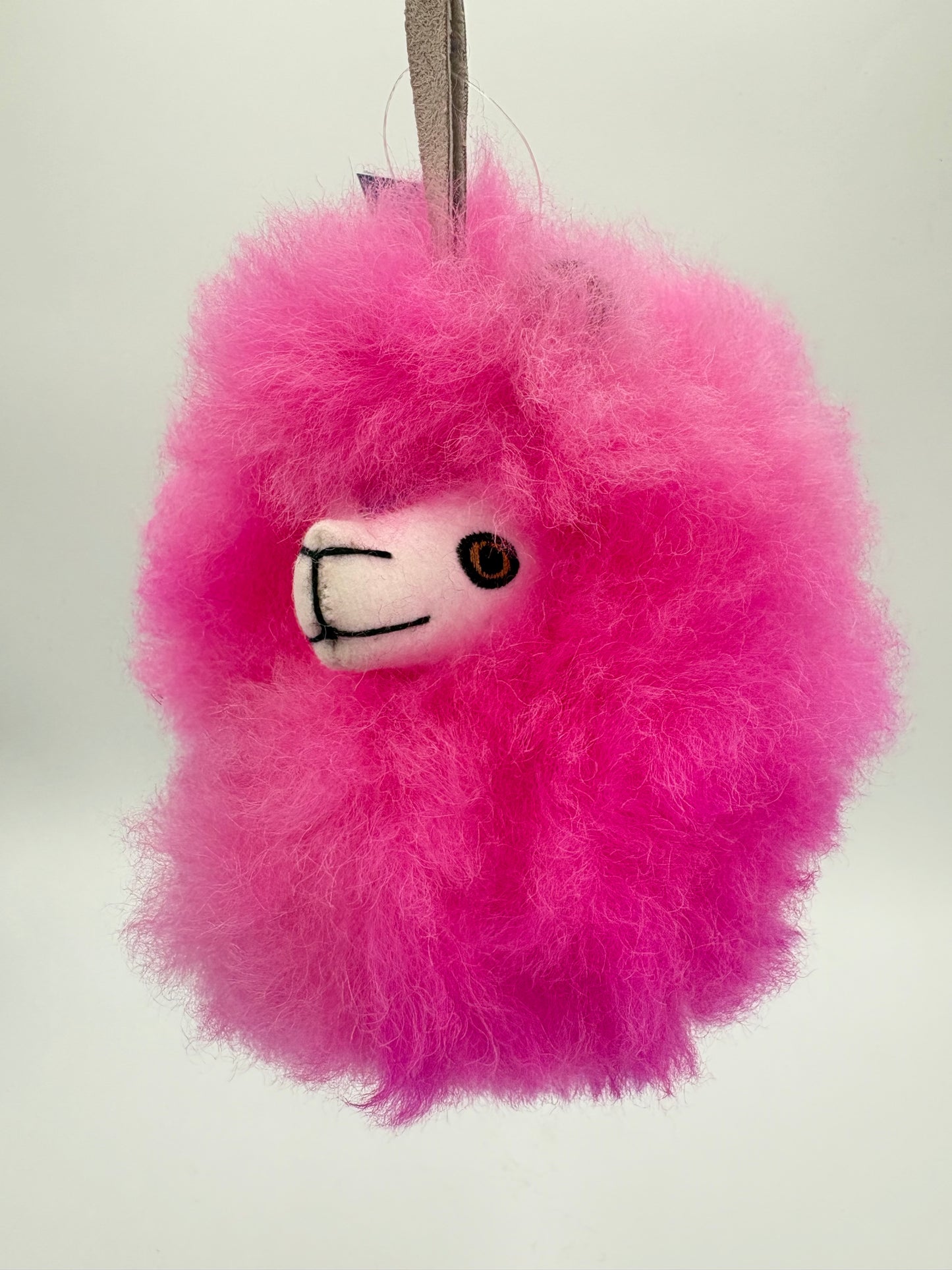 Alpaca Fur Figure PomPom Keychain
