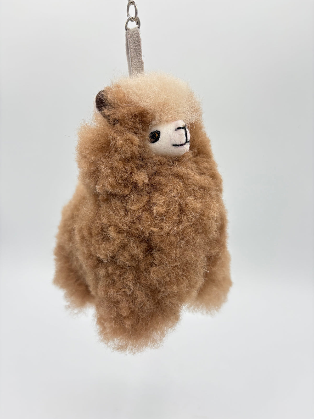 Alpaca Fur Figure Keychain - 4.5” - Natural