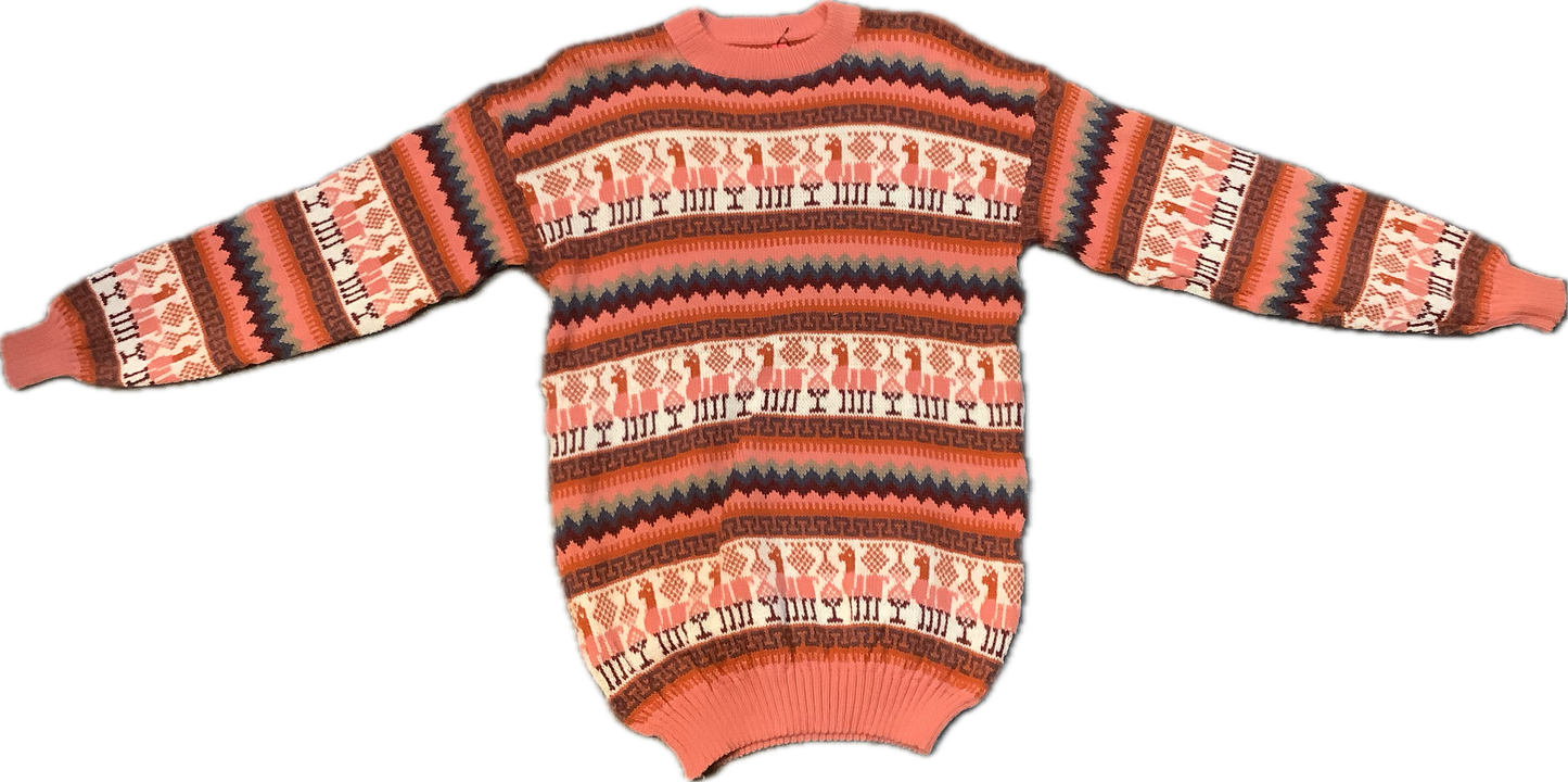 Crewneck Alpaca Figure Sweater