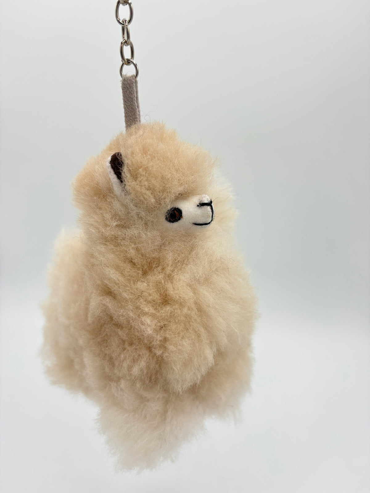 Alpaca Fur Figure Keychain - 4.5” - Natural