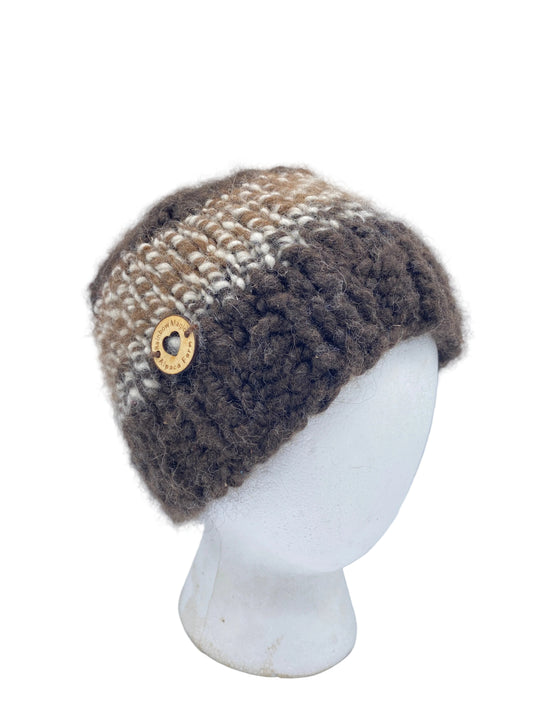 Handmade Hat Dark Gray w/ Stripe