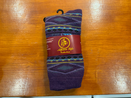 ALC Alpaca Ethnic Sock Diamond Pattern