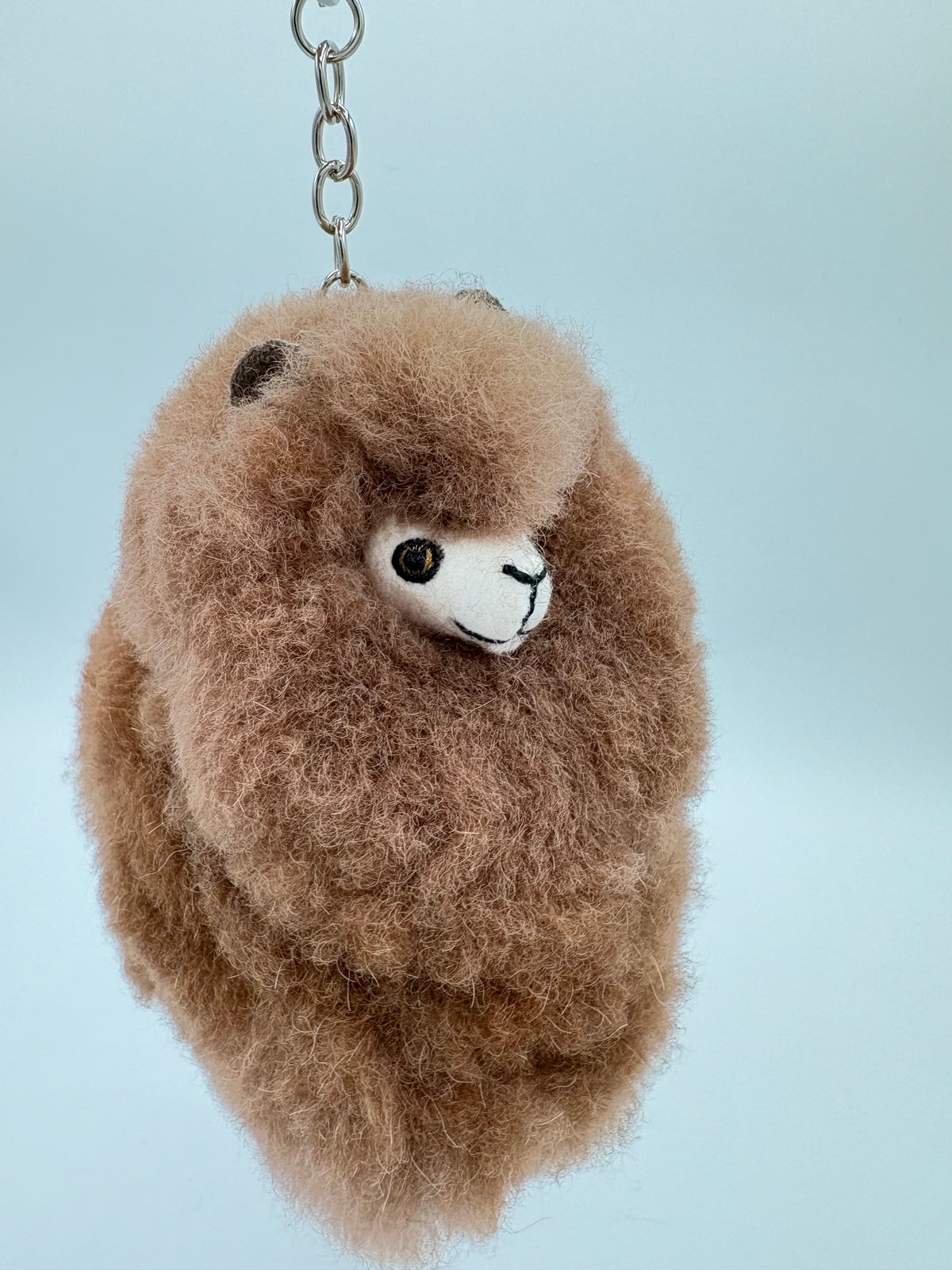 Alpaca Fur Figure Keychain - 4.5” - Natural