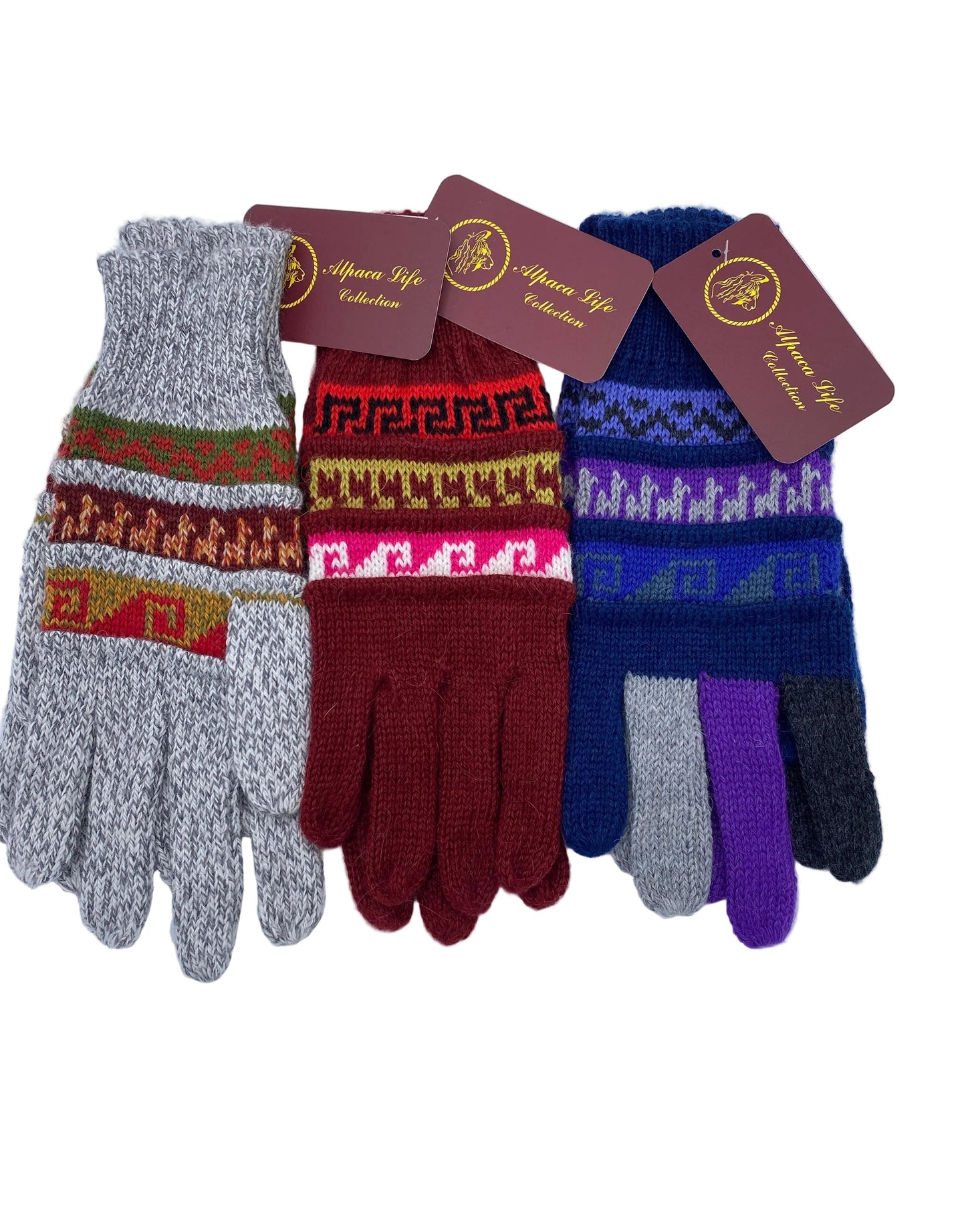Multi Colored Alpaca Gloves