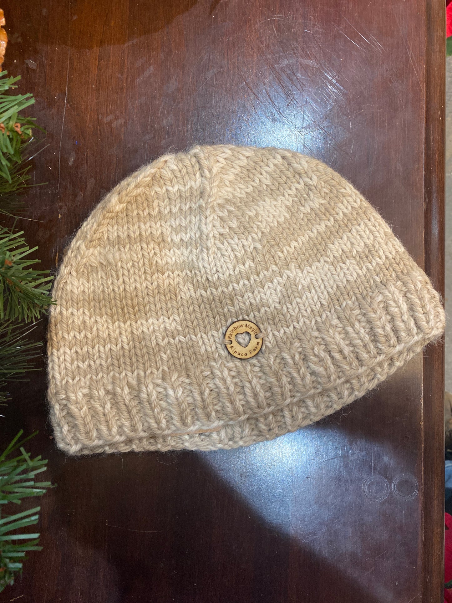 Handmade Beige and Fawn Hat