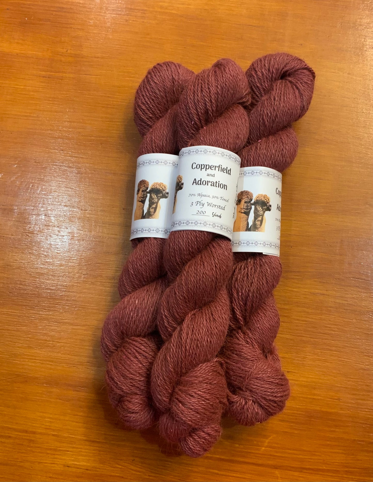 Copperfield & Addie 3ply worsted - 70% Alpaca 30% Tencel