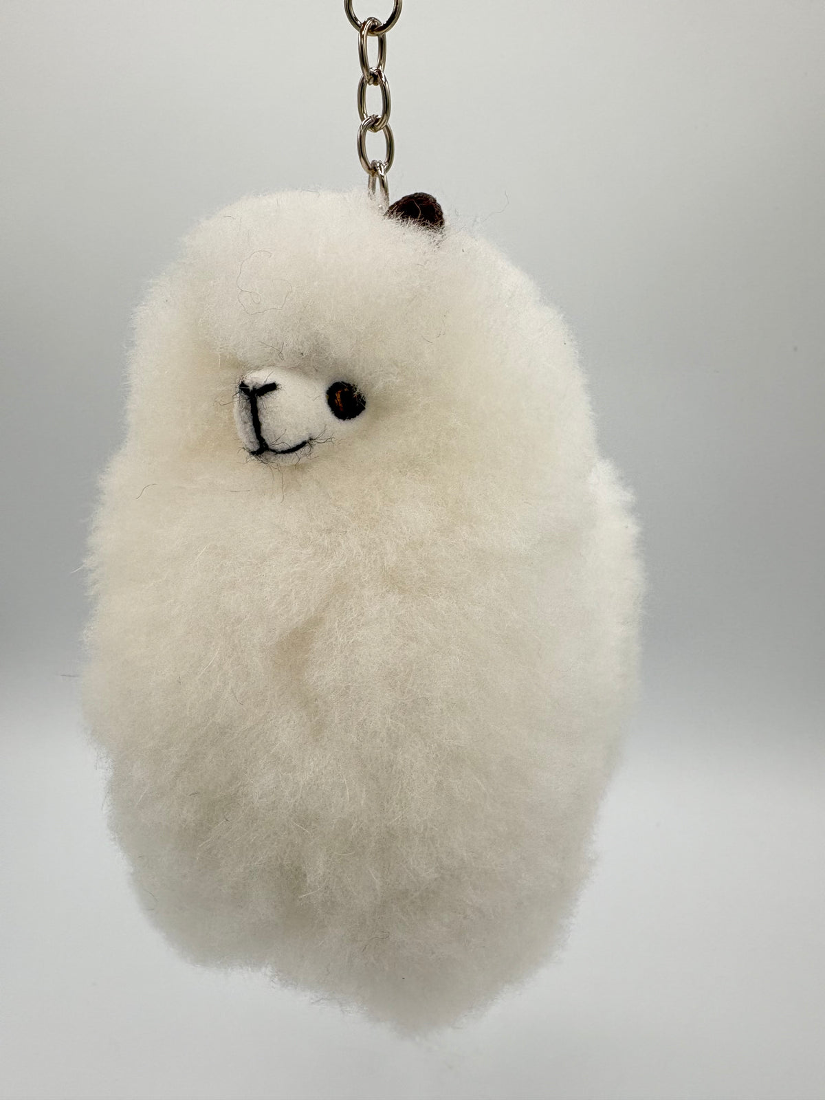 Alpaca Fur Figure Keychain - 4.5” - Natural