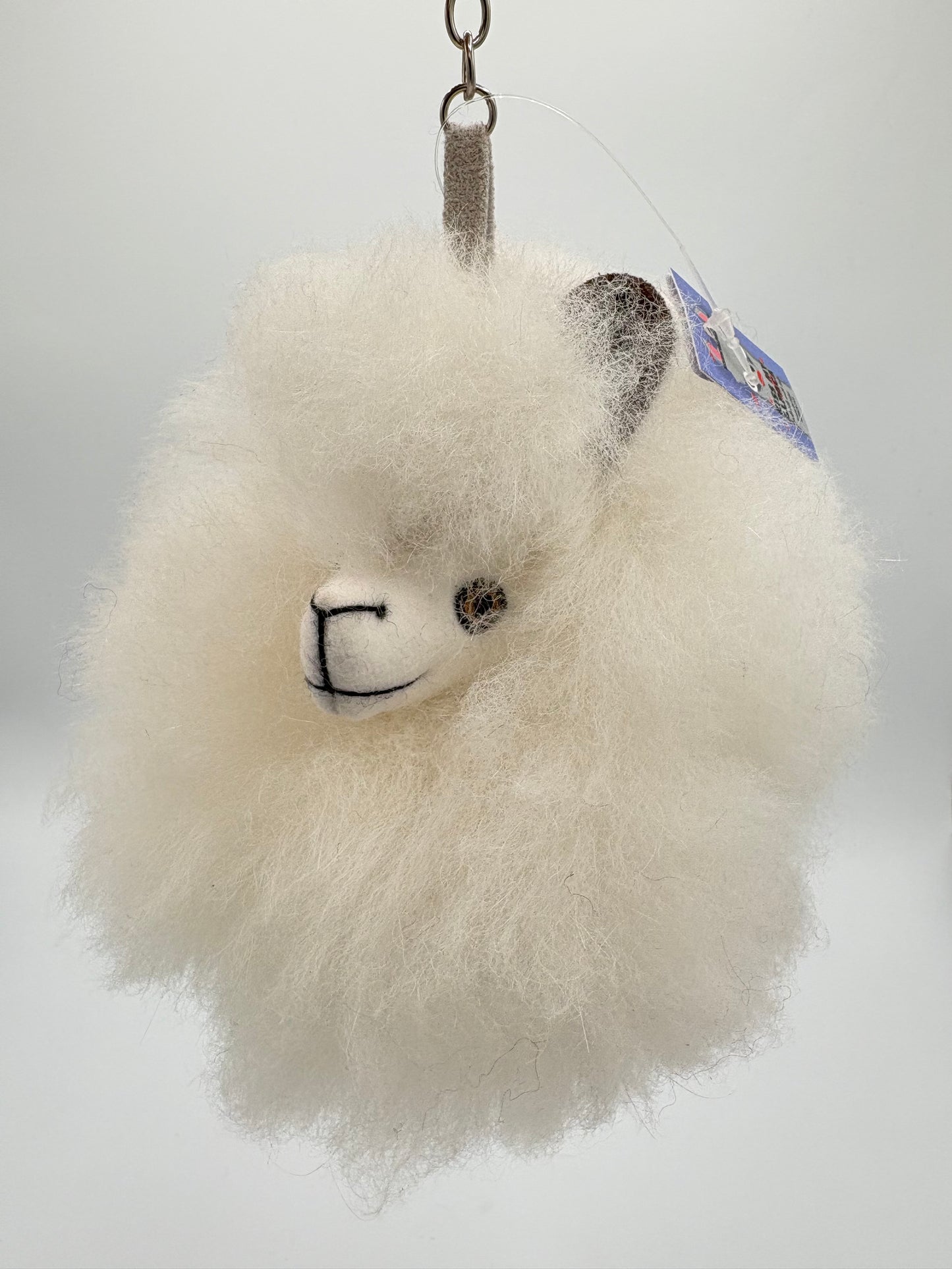 Alpaca Fur Figure PomPom Keychain