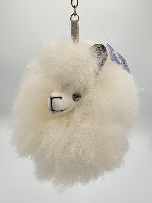 Alpaca Fur Figure PomPom Keychain