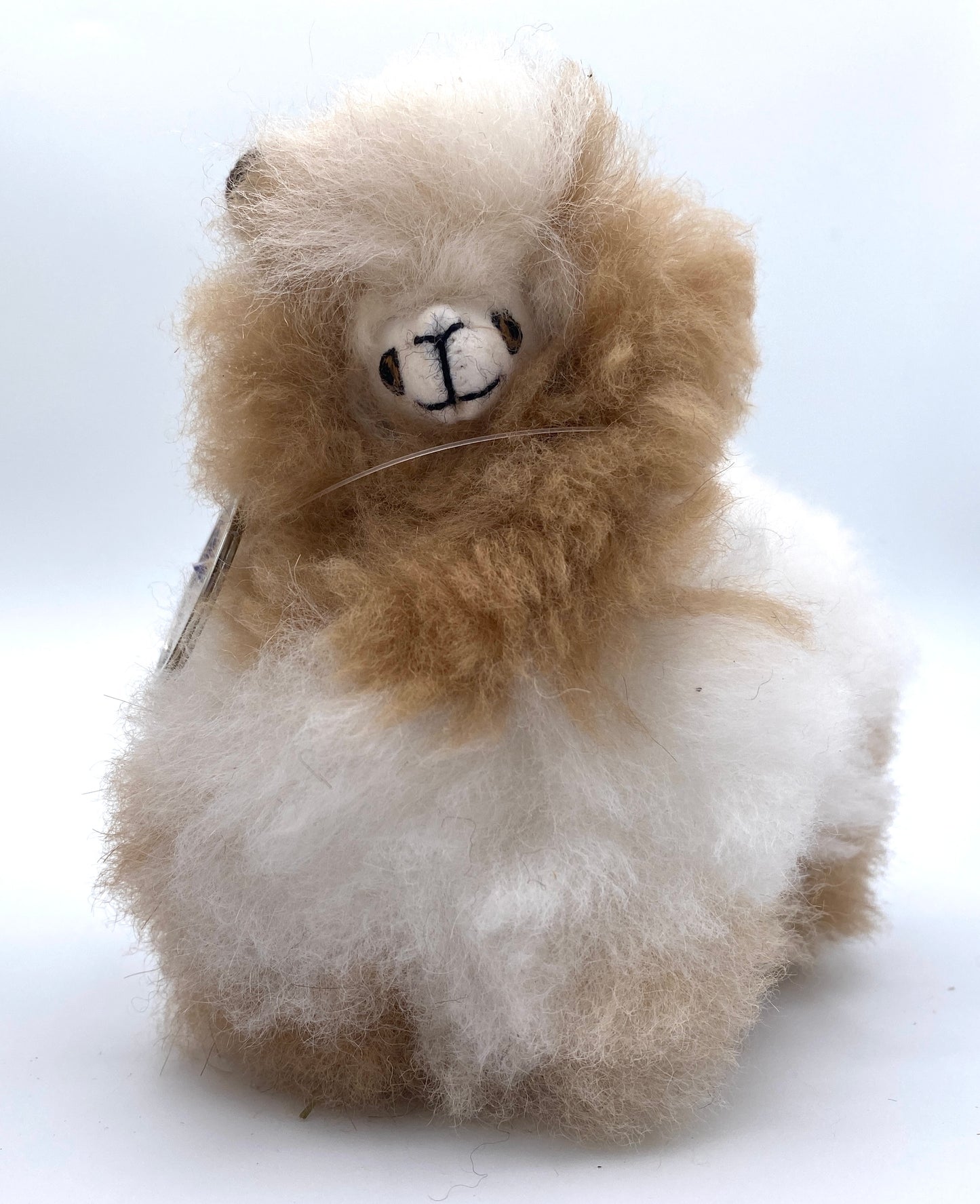 Alpaca Fur Figure Key Chain - 4.5” - Natural Multi