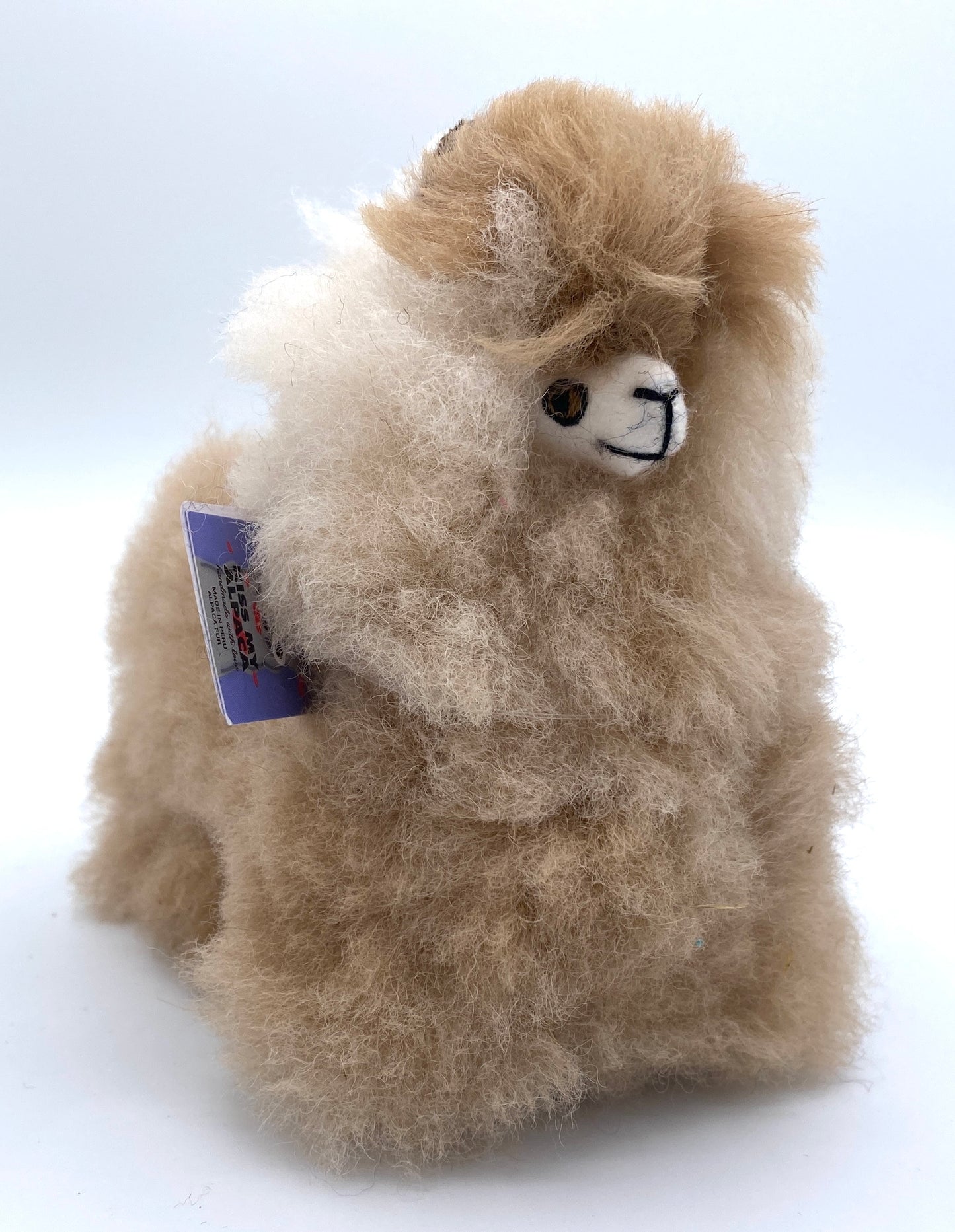 Alpaca Fur Figure Key Chain - 4.5” - Natural Multi