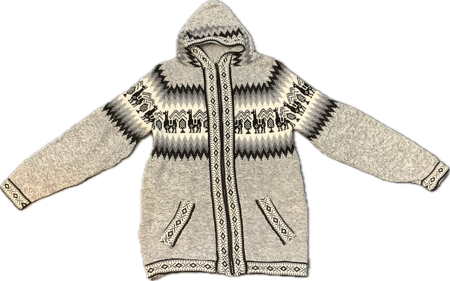 Hooded Alpaca Zip up Sweater