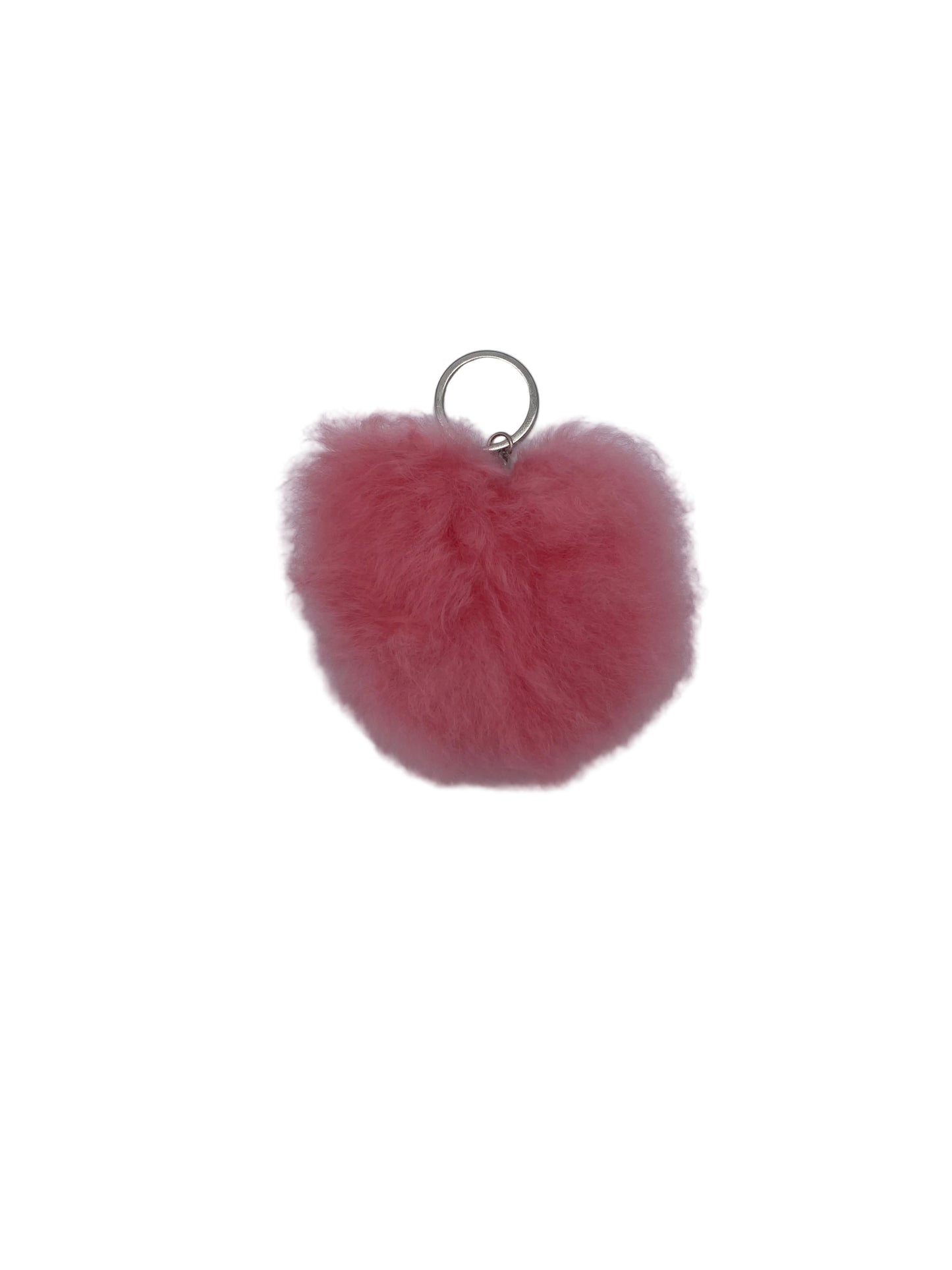 Heart Shaped Alpaca Fur Keychain