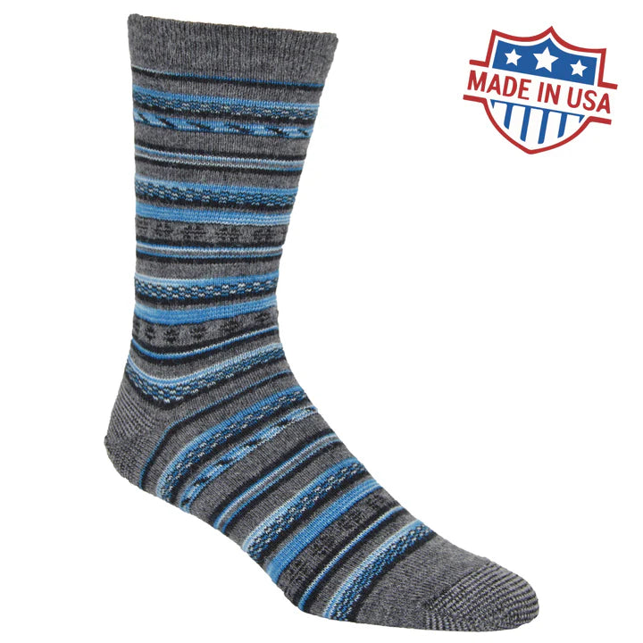 Dress Alpaca Crew Sock with Stripes -MC