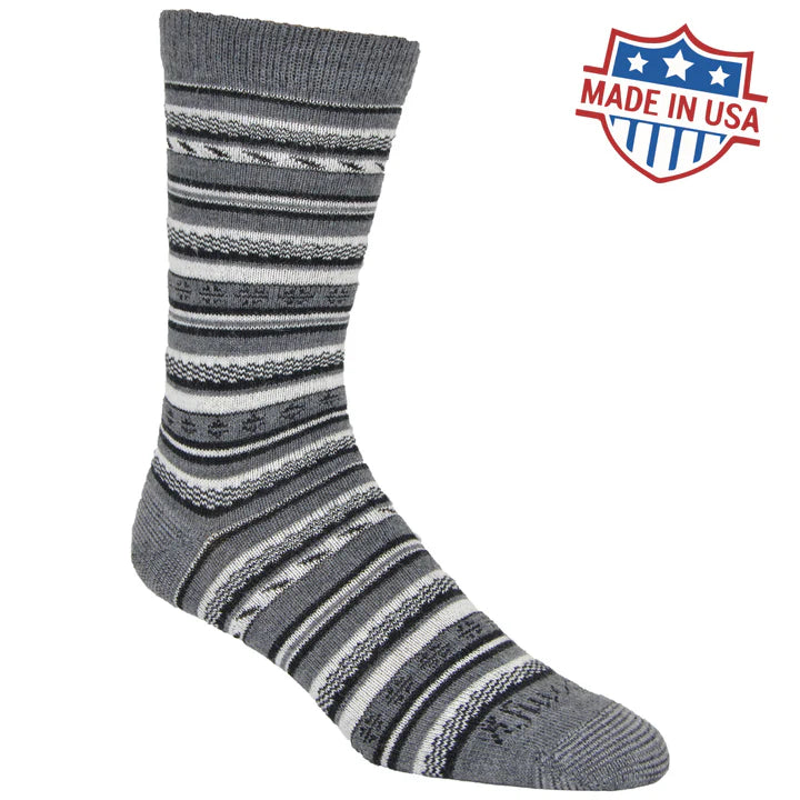 Dress Alpaca Crew Sock with Stripes -MC