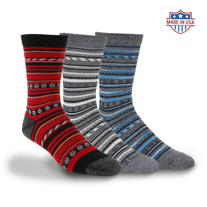 Dress Alpaca Crew Sock with Stripes -MC