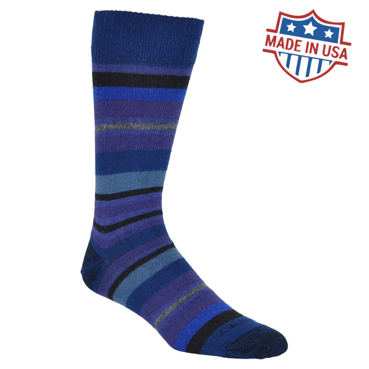 Dress Alpaca Crew Sock with Stripes -MC