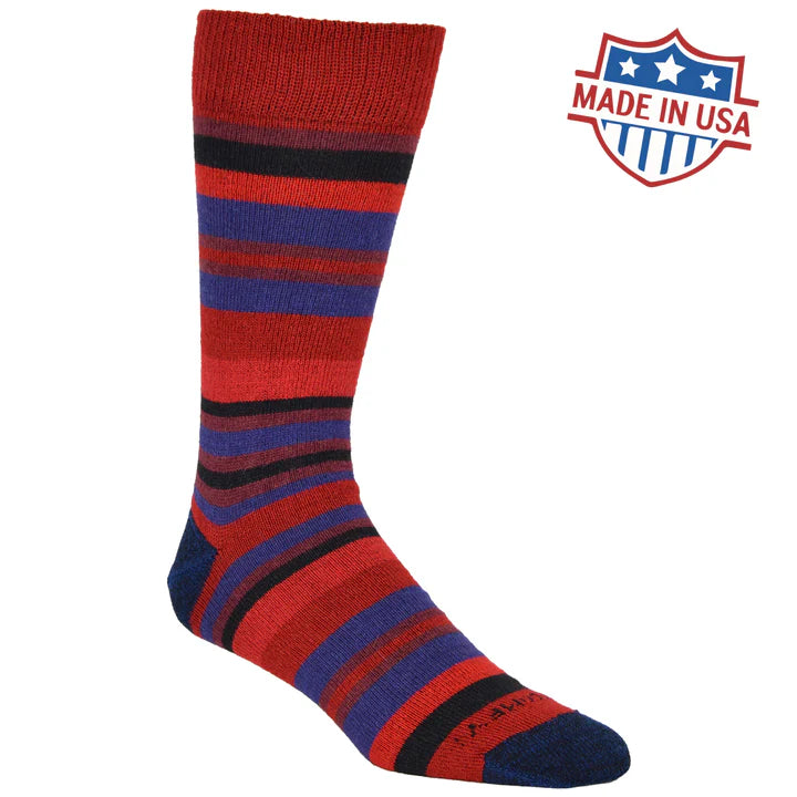 Dress Alpaca Crew Sock with Stripes -MC