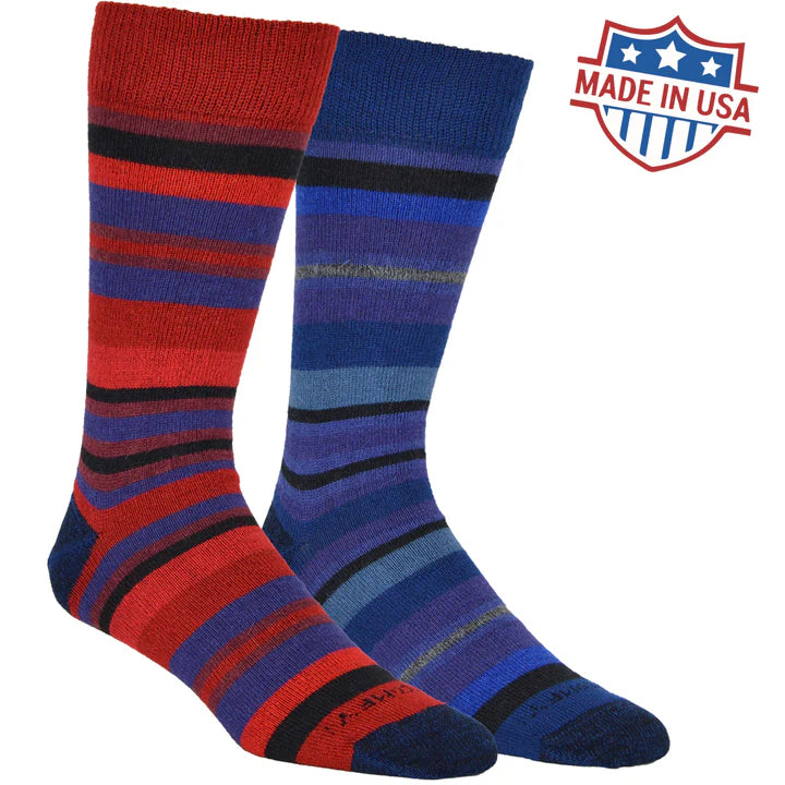 Dress Alpaca Crew Sock with Stripes -MC
