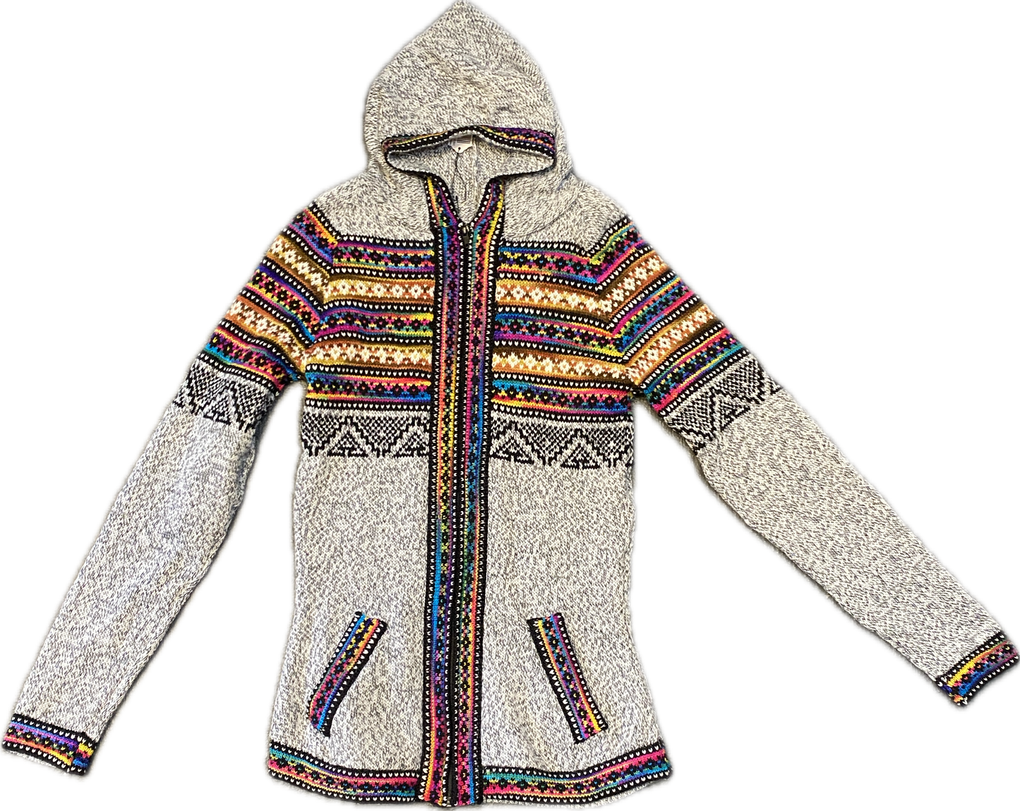 Hooded Alpaca Wool Zip-Up Sweater