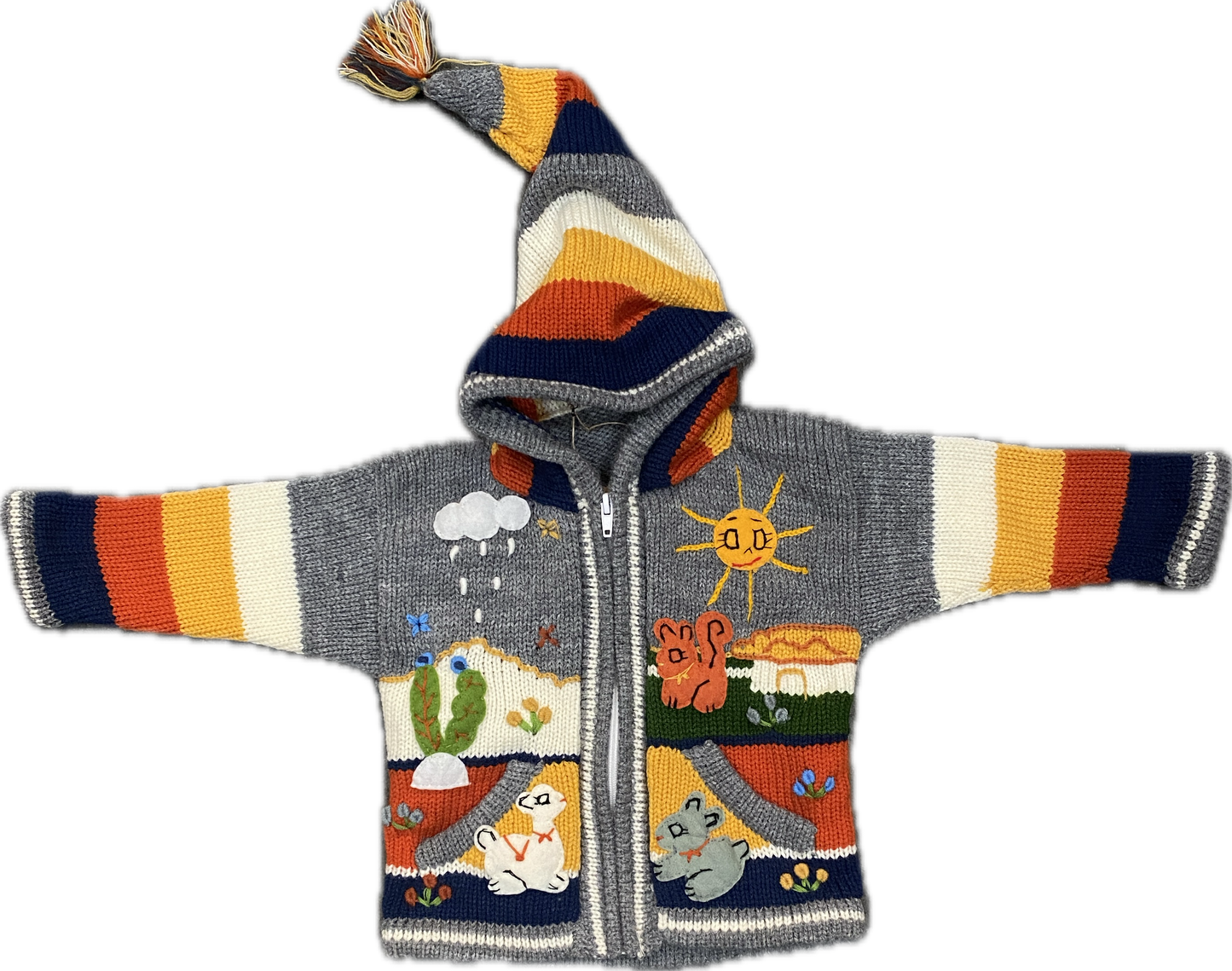 Kids Alpaca Jacket with Embroidered Details