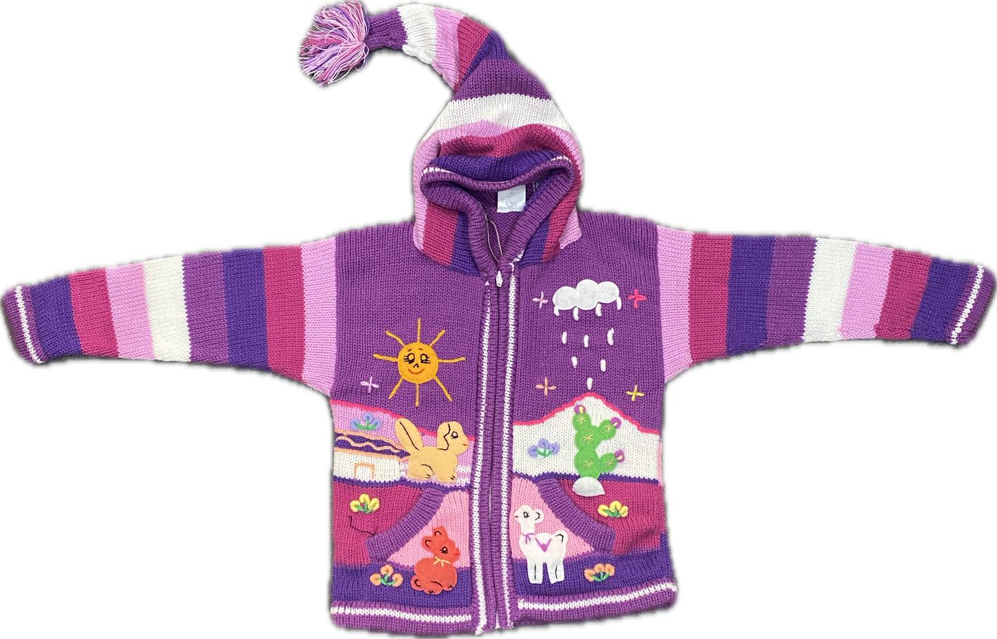 Kids Alpaca Jacket with Embroidered Details