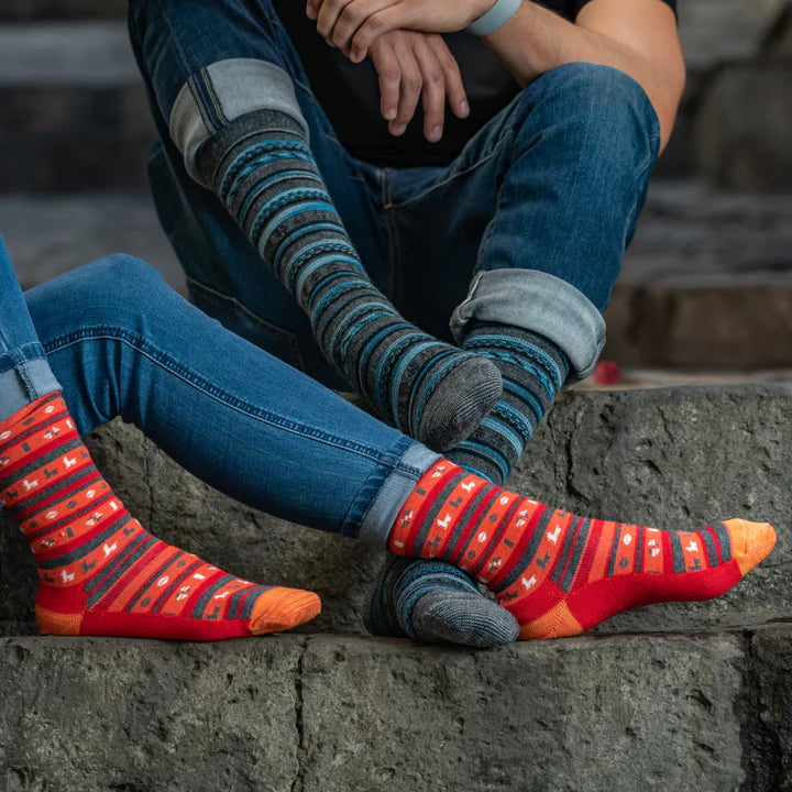 Dress Alpaca Crew Sock with Stripes -MC