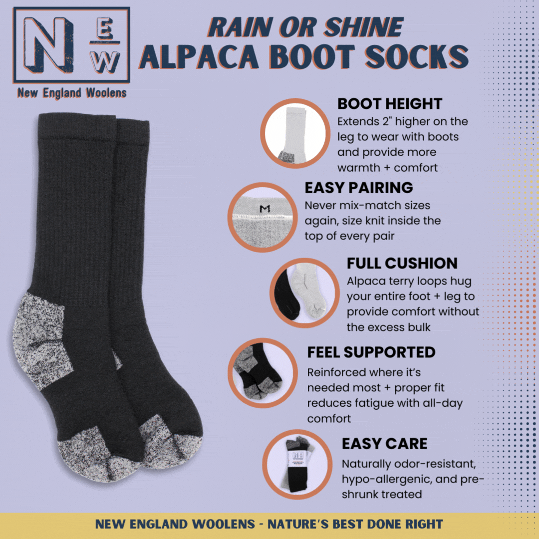 N.E.W.  Rain or Shine Alpaca Boot Socks