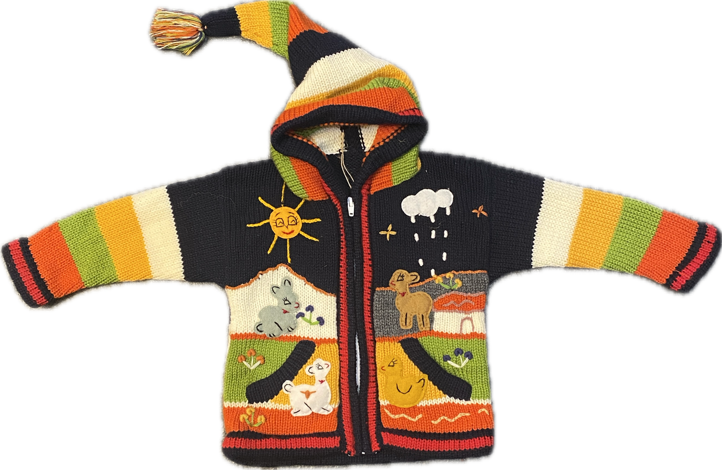 Kids Alpaca Jacket with Embroidered Details