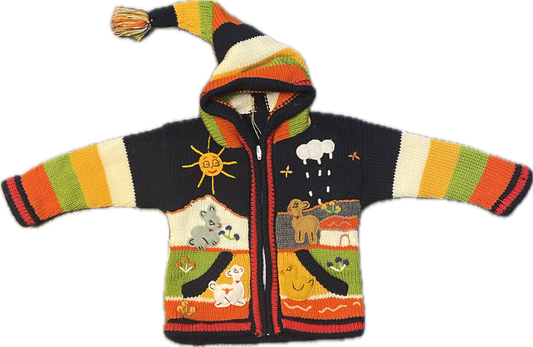 Kids Alpaca Jacket with Embroidered Details