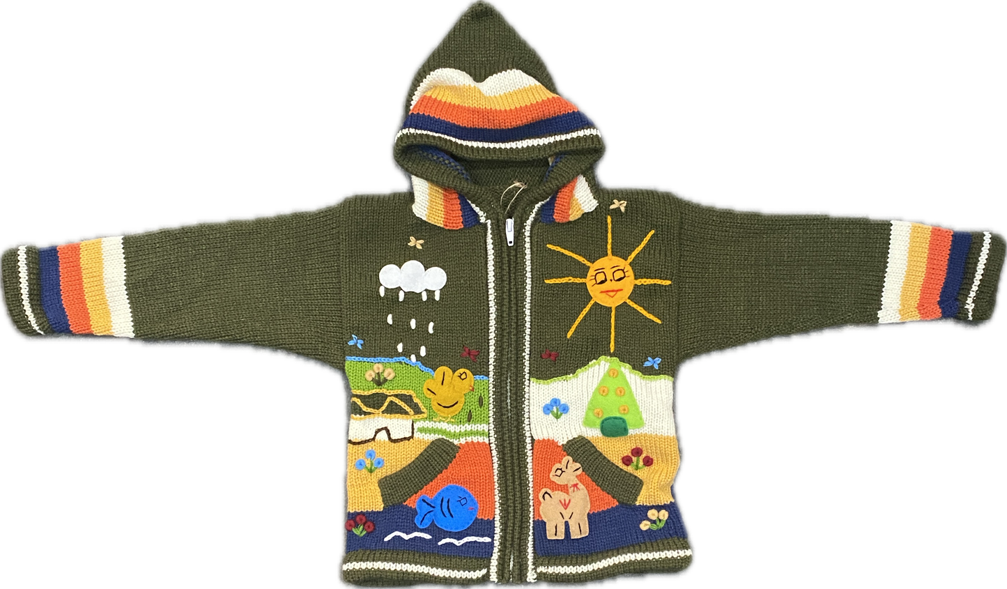 Kids Alpaca Jacket with Embroidered Details