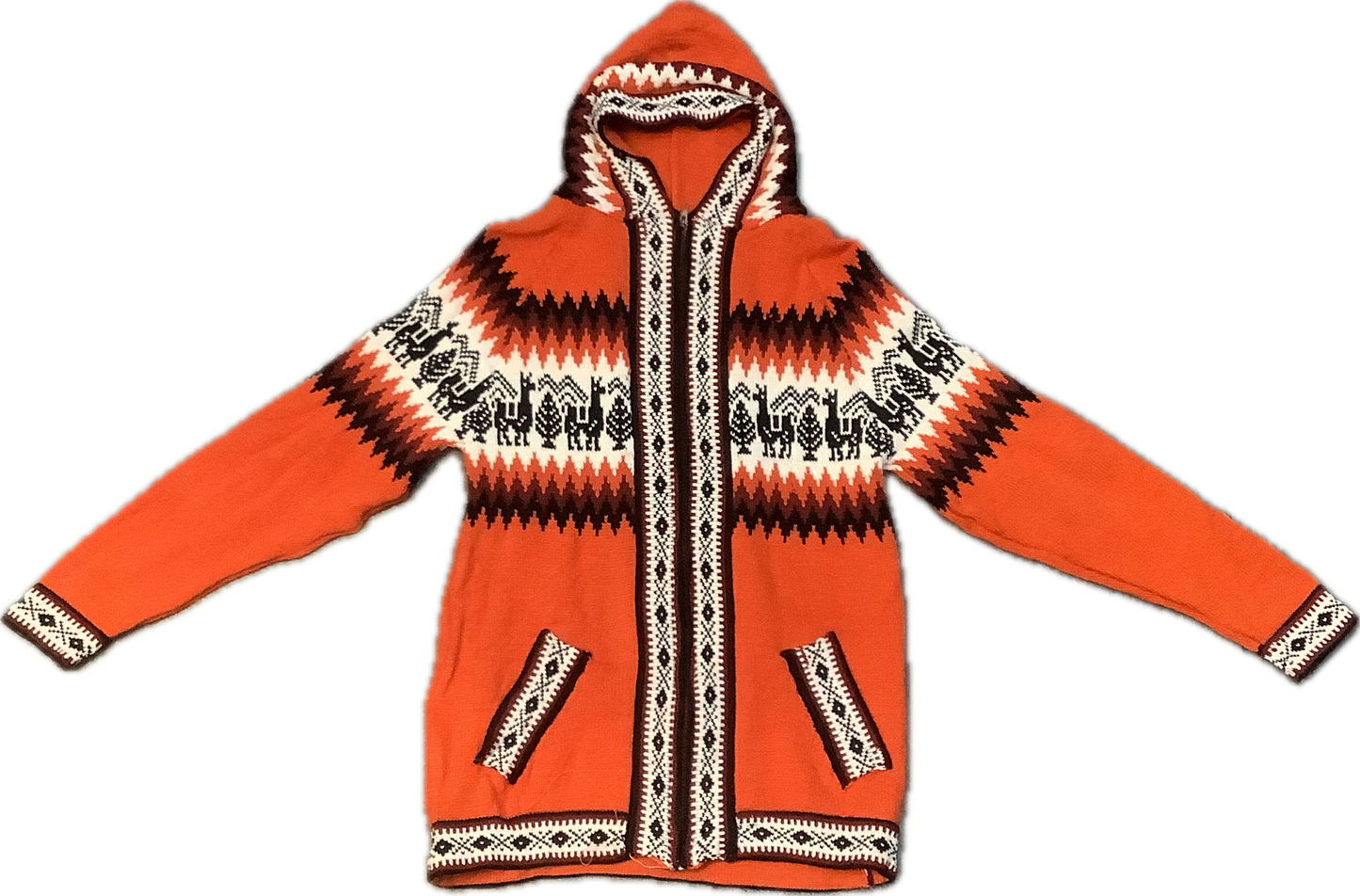 Hooded Alpaca Zip up Sweater