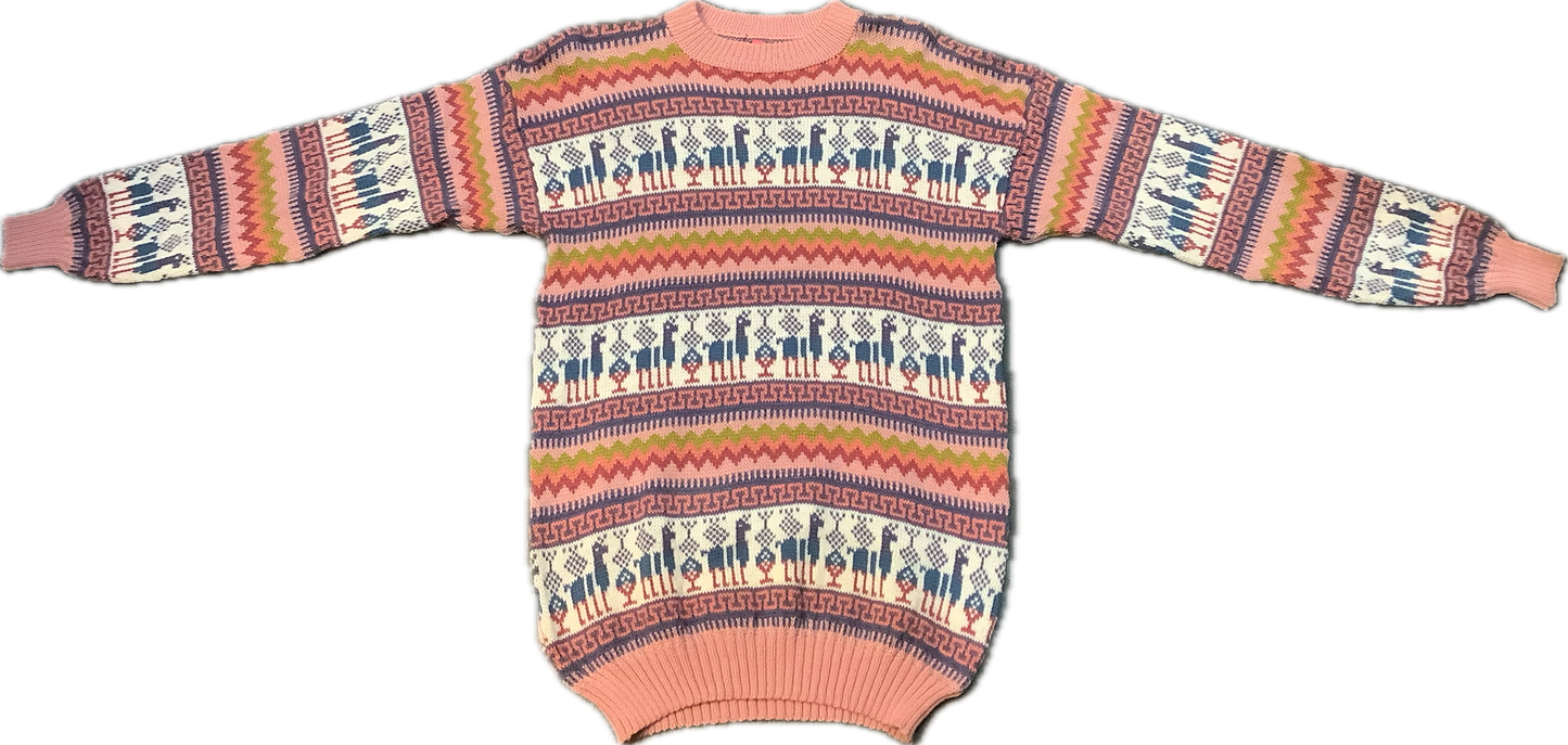 Crewneck Alpaca Figure Sweater