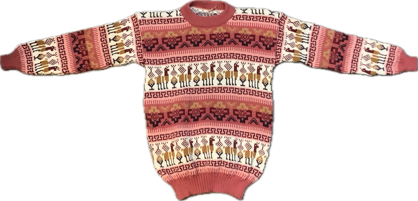 Crewneck Alpaca Figure Sweater