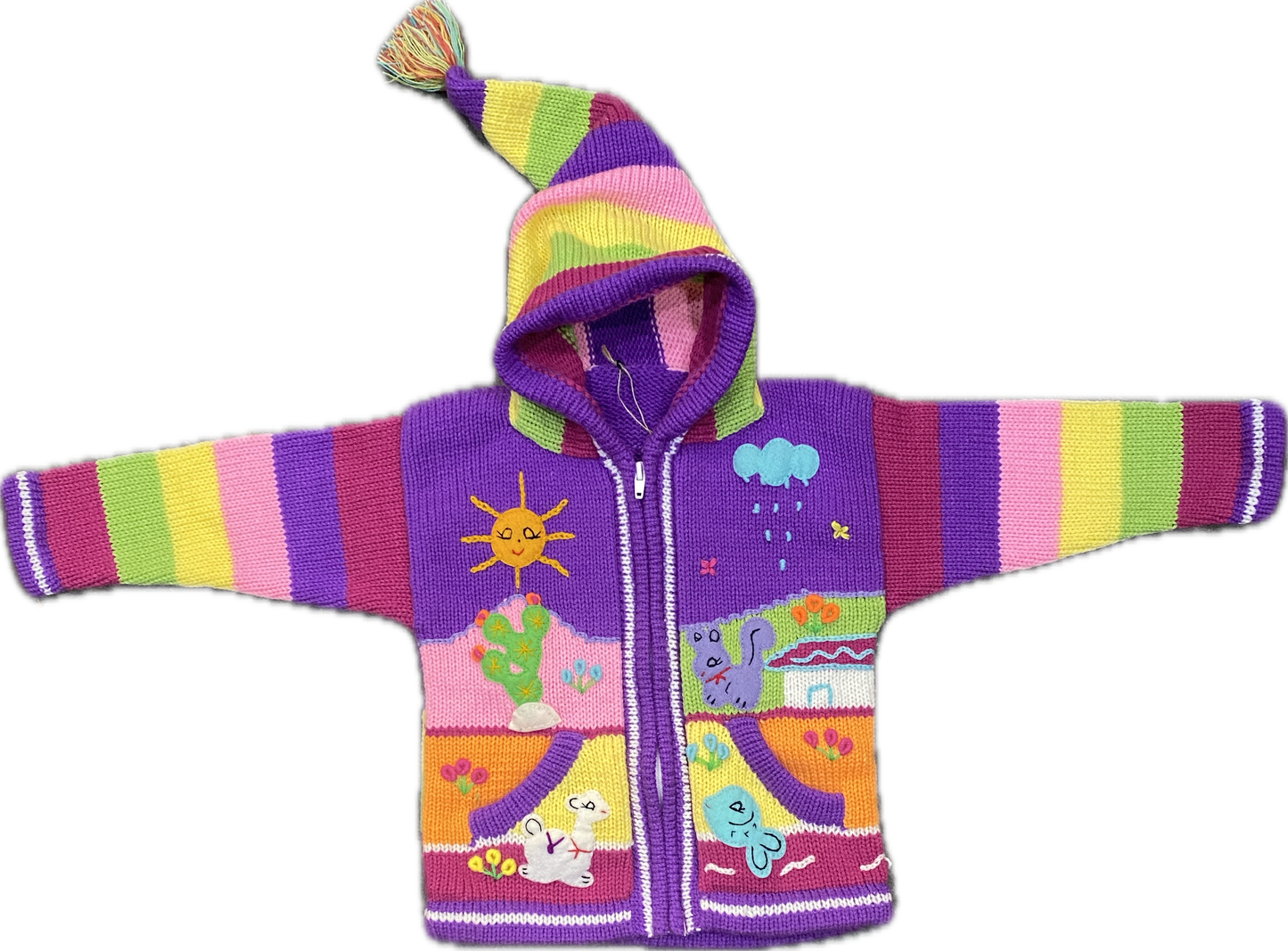 Kids Alpaca Jacket with Embroidered Details