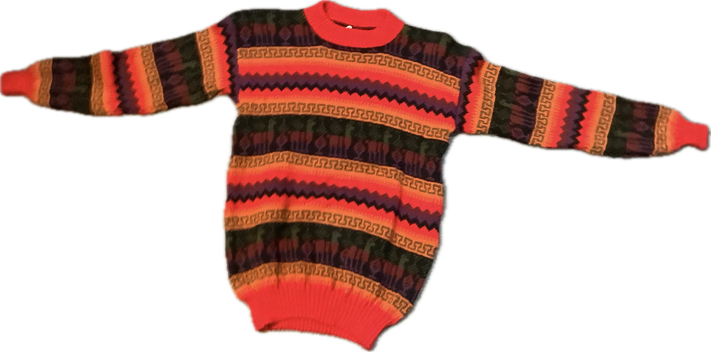 Crewneck Alpaca Figure Sweater