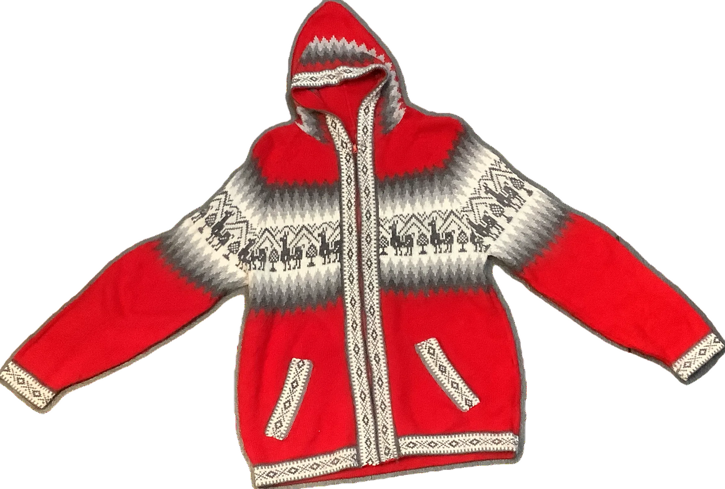 Hooded Alpaca Zip up Sweater