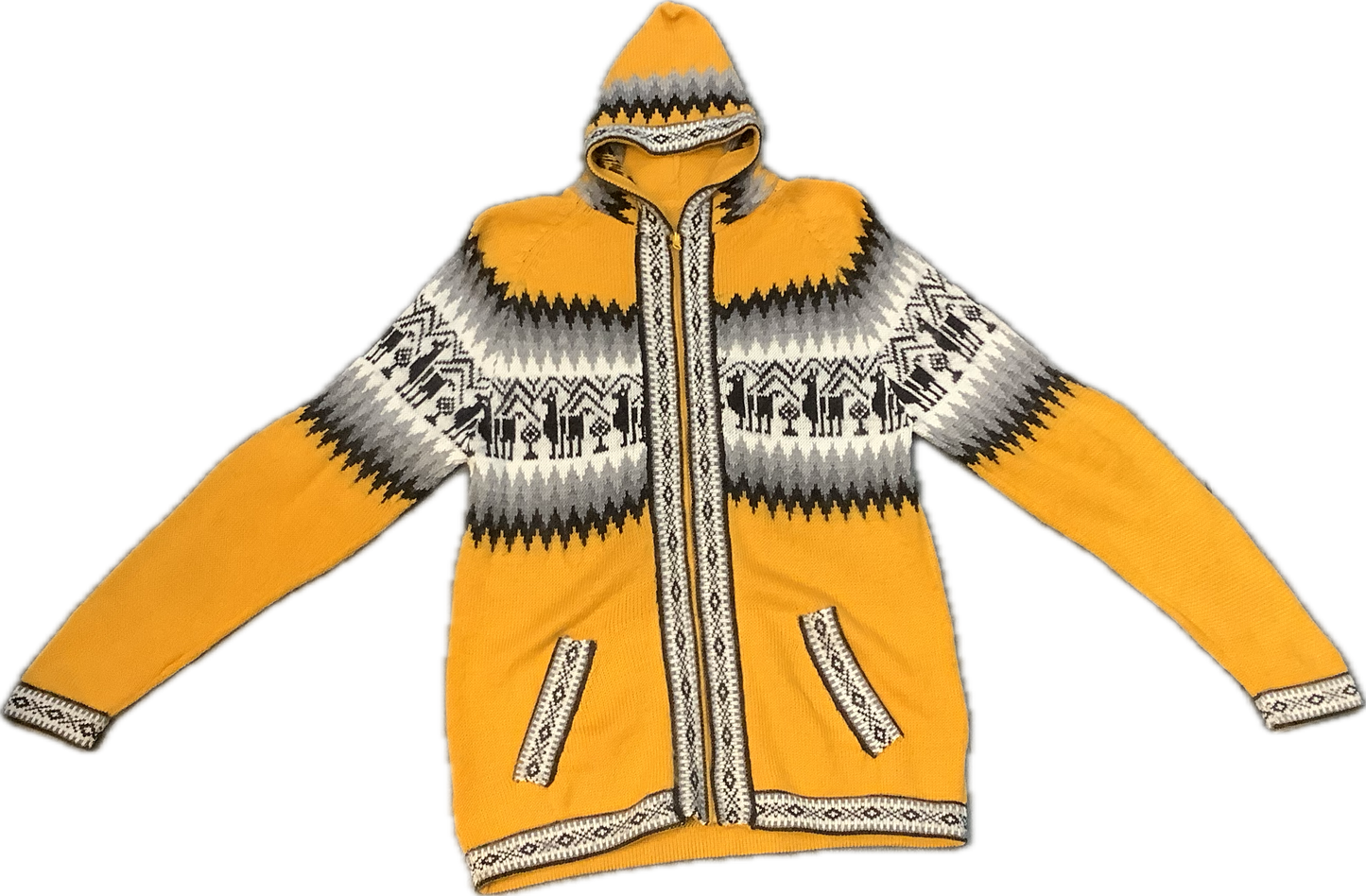 Hooded Alpaca Zip up Sweater