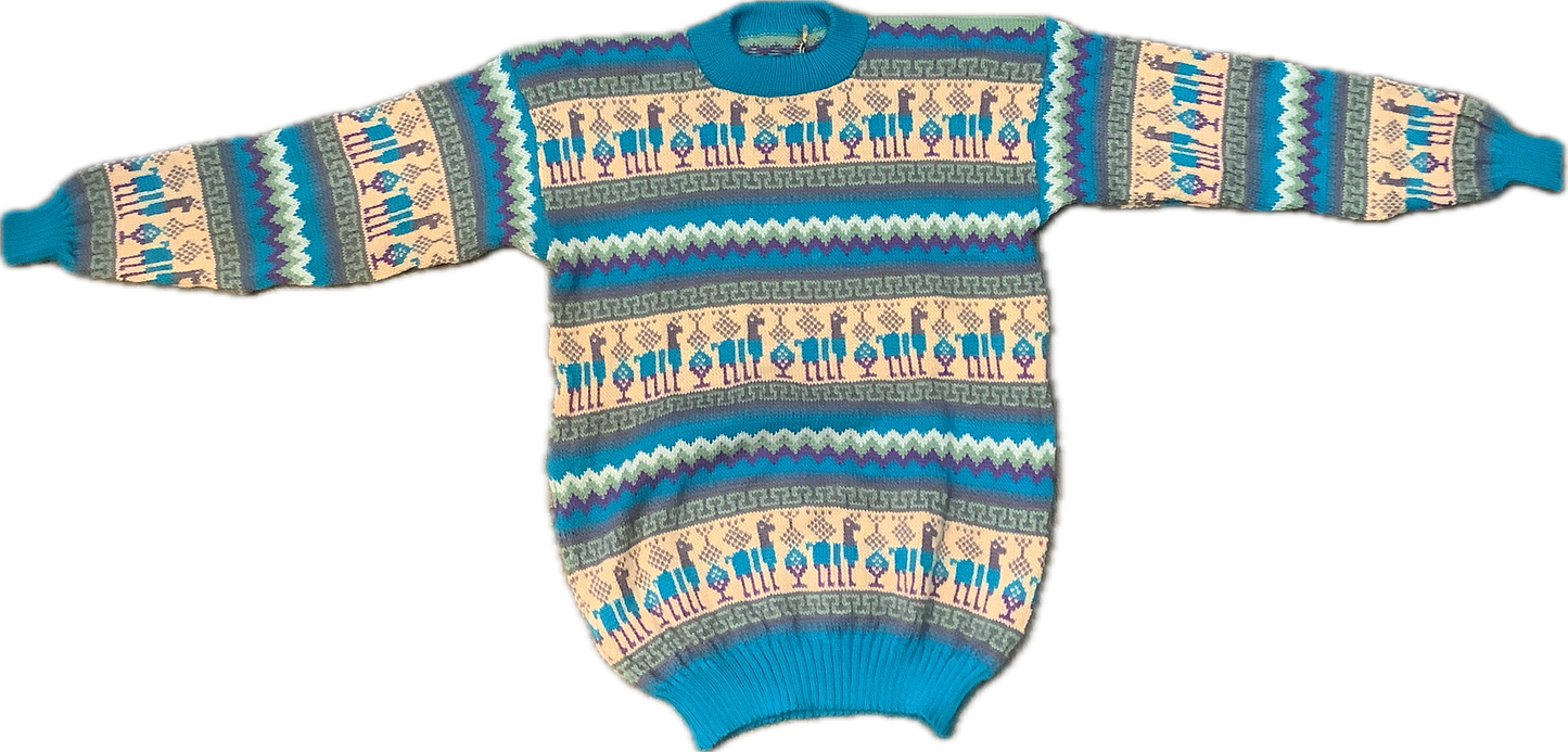 Crewneck Alpaca Figure Sweater