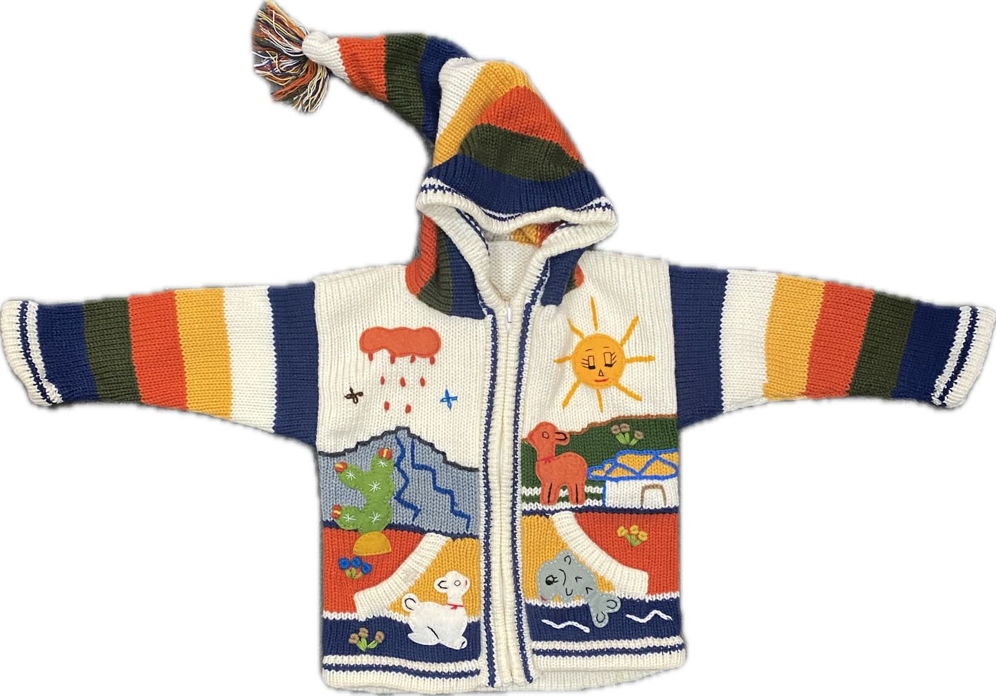 Kids Alpaca Jacket with Embroidered Details